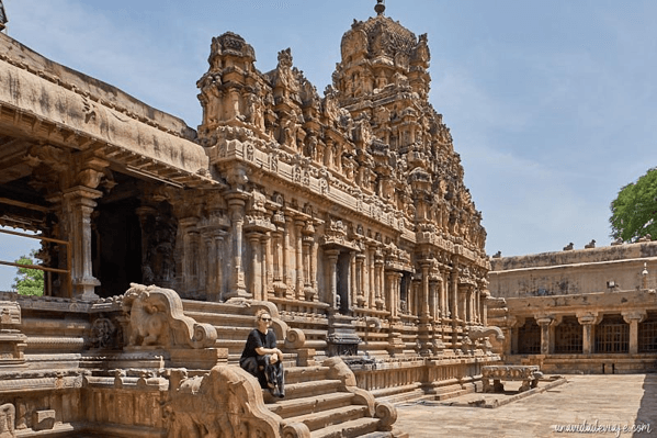 Ancient South Indian temple gateway in Chidambaram