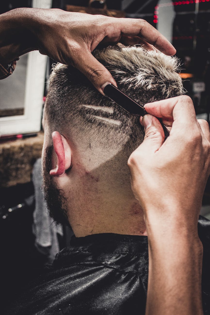 Hot towel straight razor shave