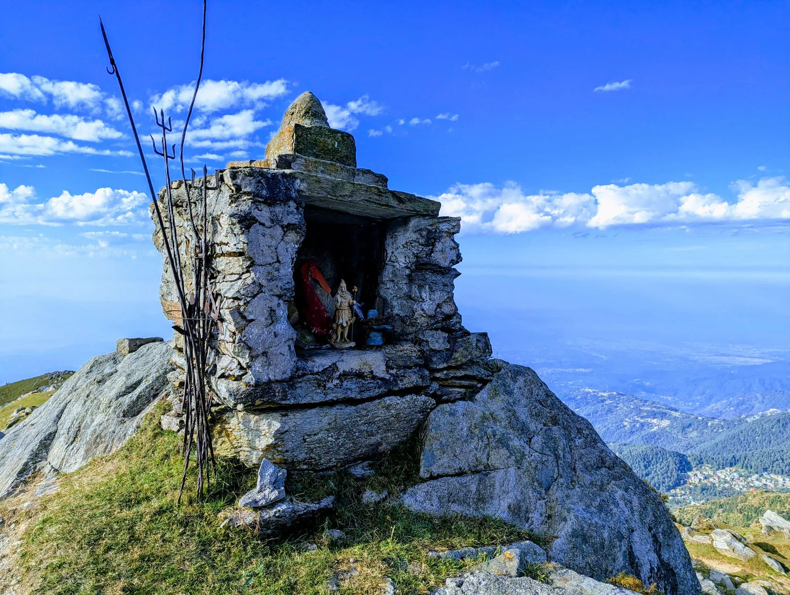 A hilltop shrine above the Himalayan foothills