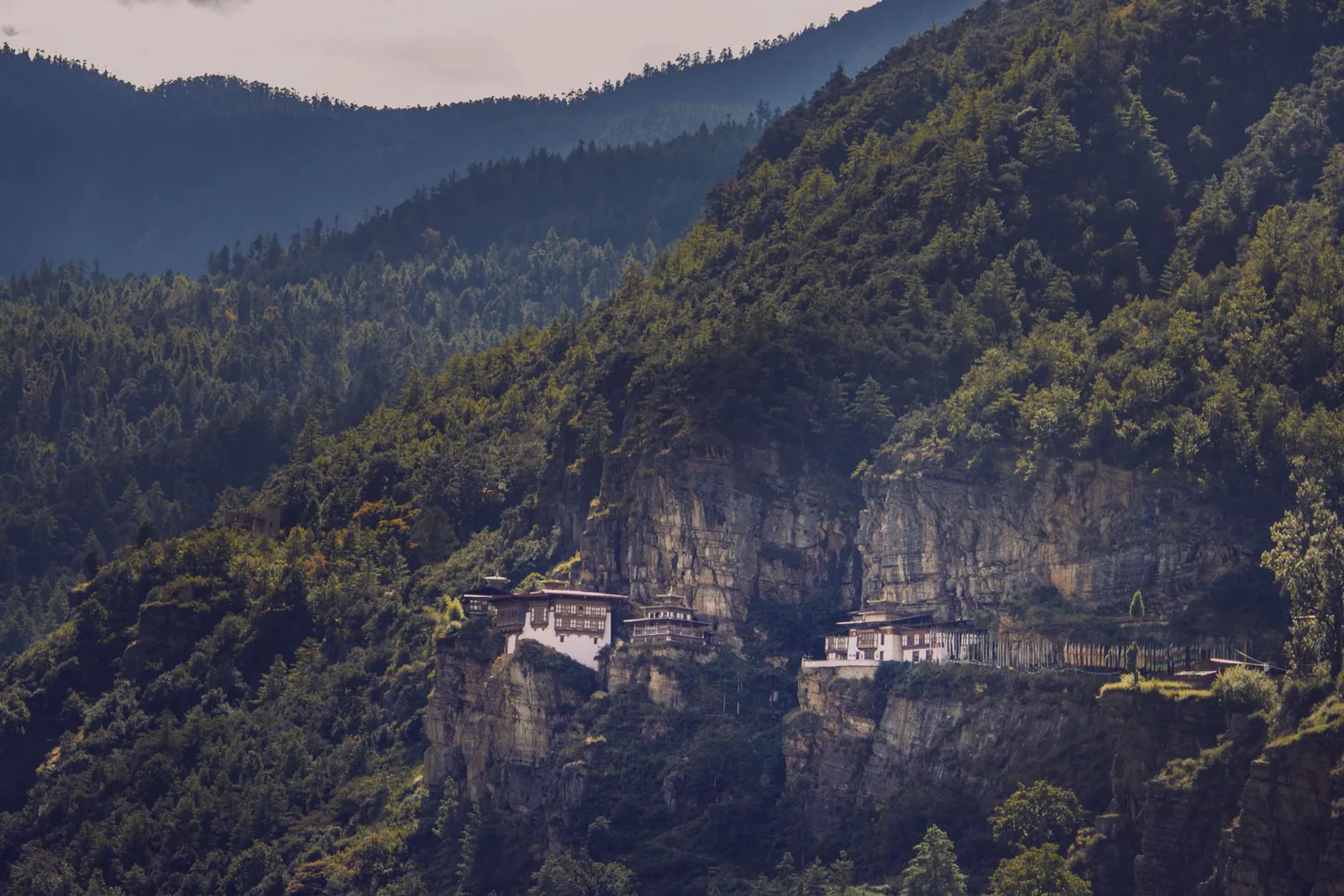 Tiger's Nest Monastery (Paro Taktsang) perched on a dramatic cliff in Bhutan