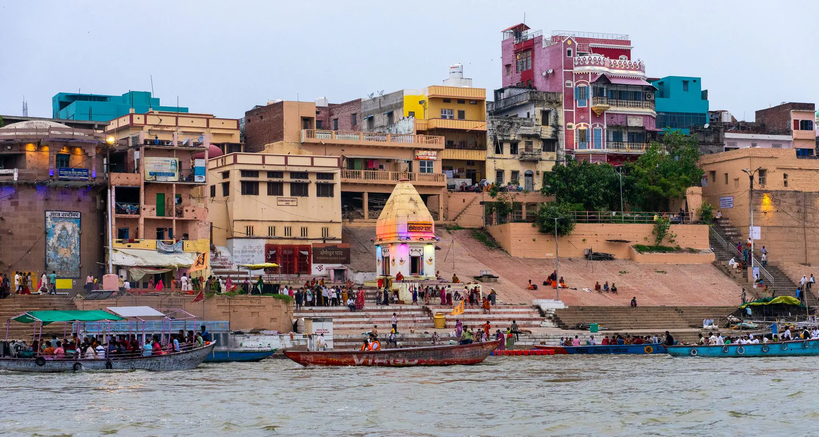 Varanasi ghats and the Ganges river