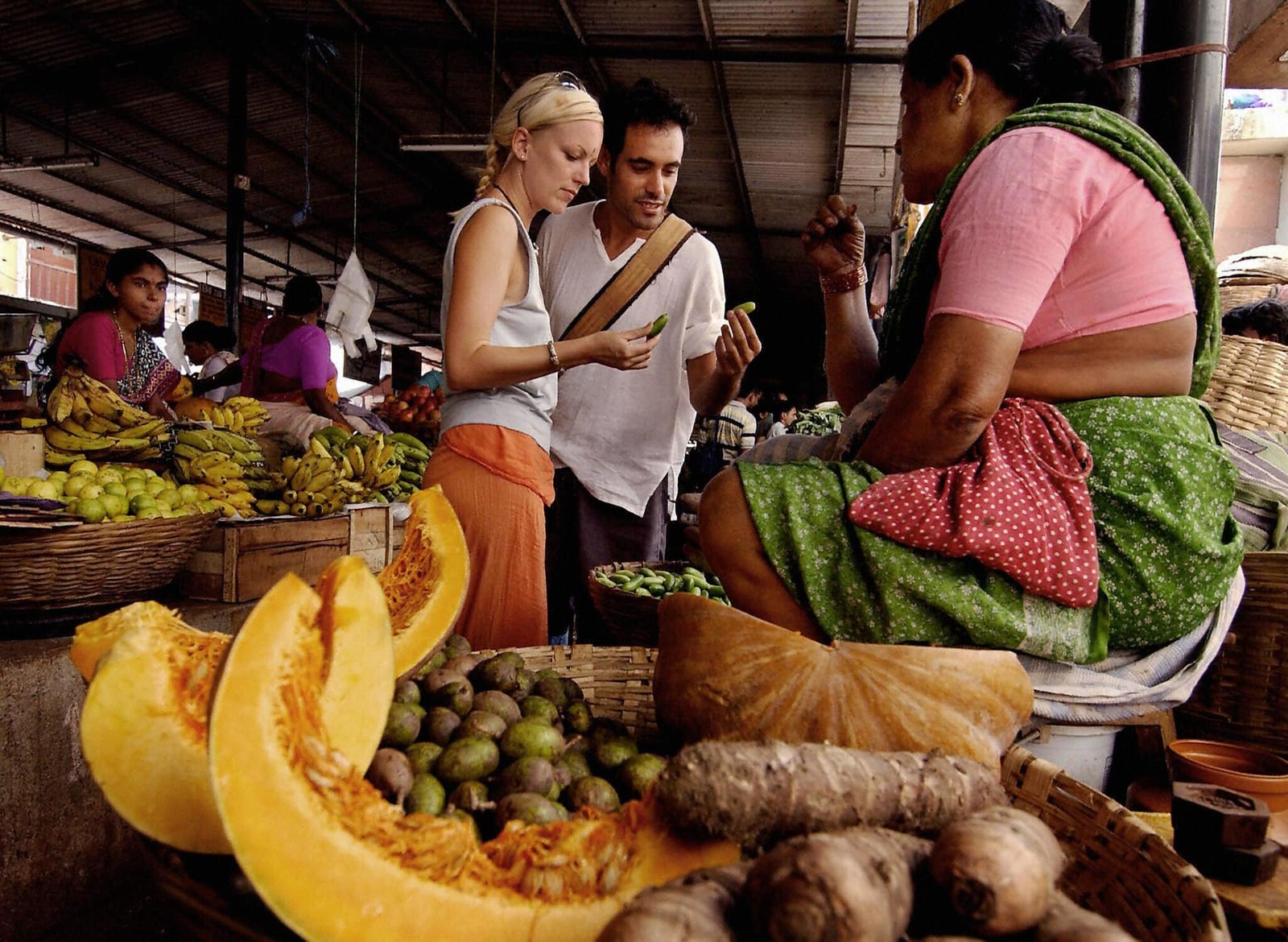 Local vegetable market in India