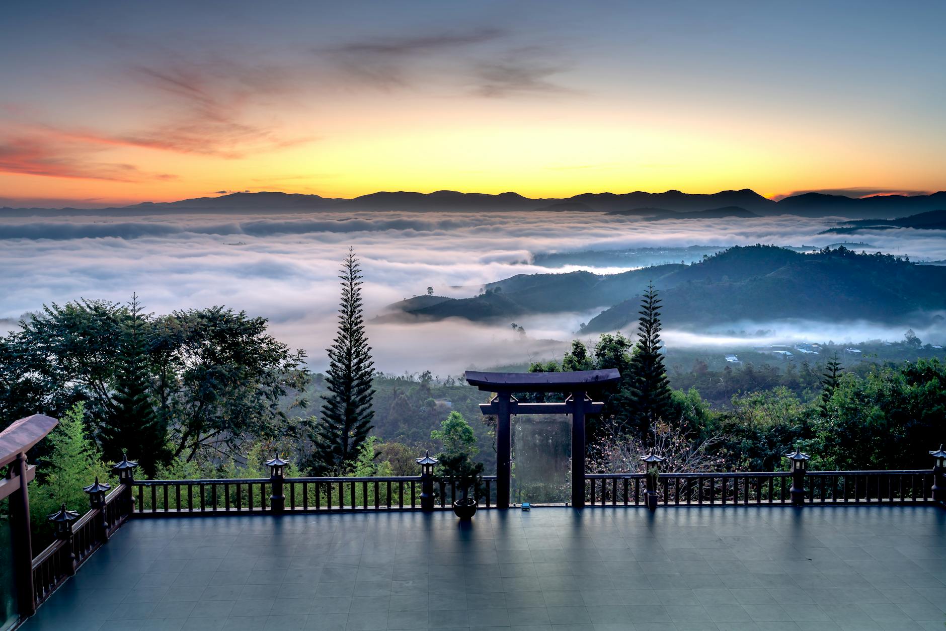 Misty mountain landscape