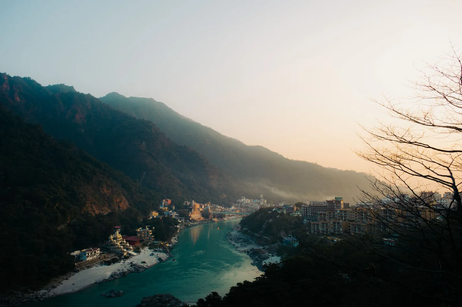Rishikesh Yoga &amp; Spiritual Retreat — sunset over the Ganges in Rishikesh