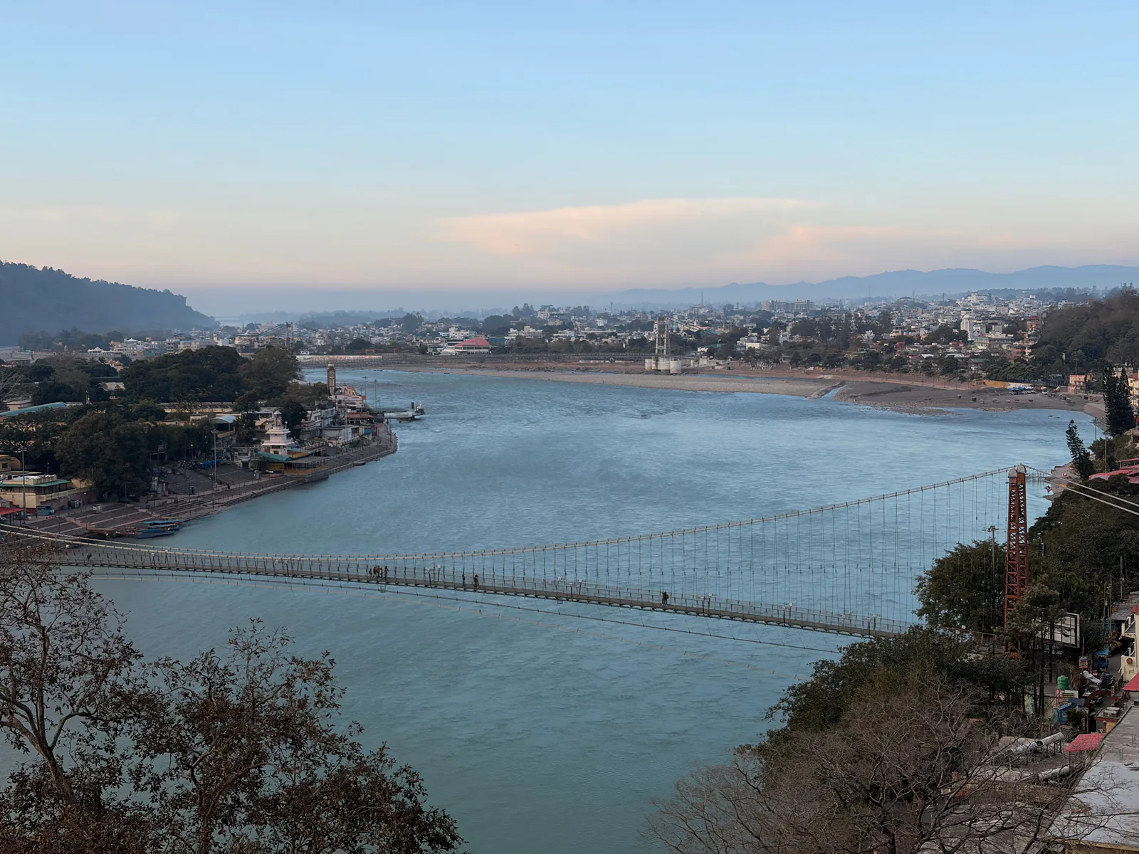 Lakshman Jhula bridge spanning the Ganges in Rishikesh