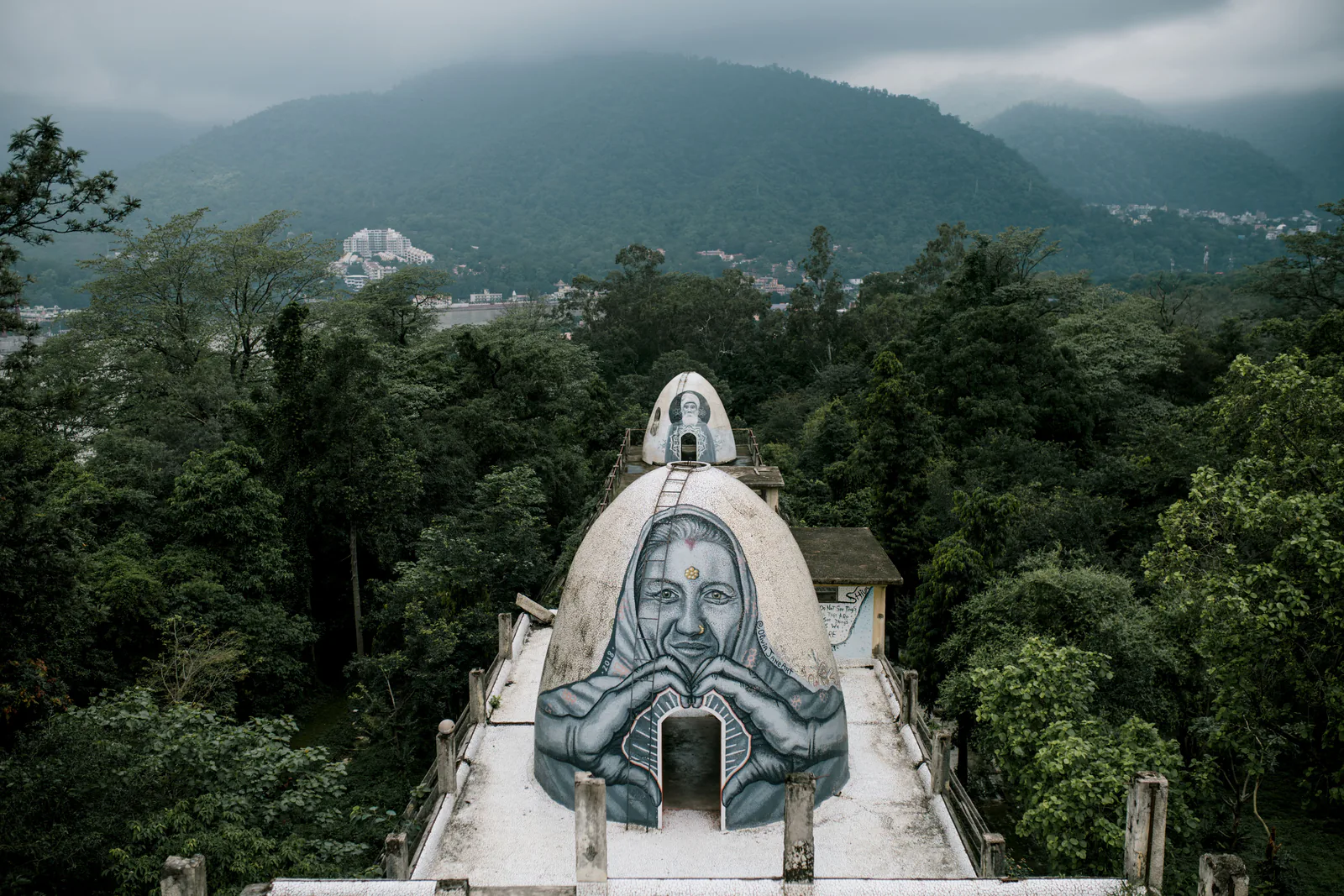 Meditation domes at the former ashram of Maharishi Mahesh Yogi, known as the Beatles Ashram