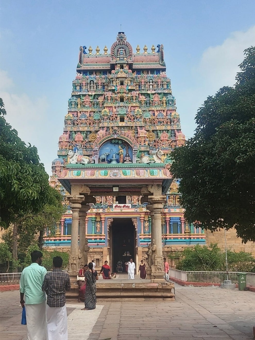 South Indian temple gopuram in Kanchipuram